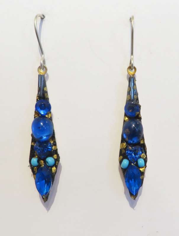 Medium drop earrings - blue